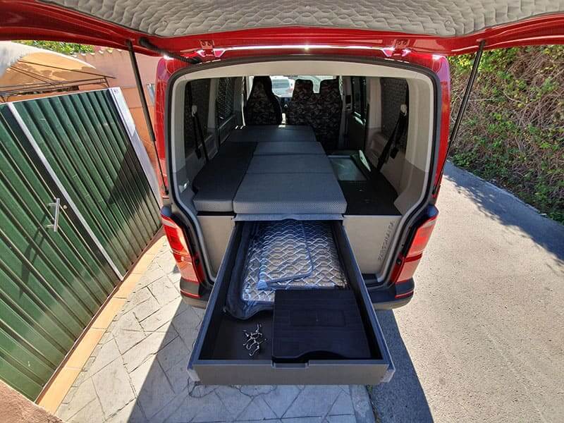 Cajon para kit cama, kit camper autoinstalable de Furgomania